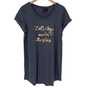 Cynthia Rowley Sleepwear "Let's Sleep Under The Stars" Gown Blue Women Large NWT